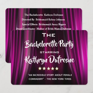 Funny Movie/Cast Parody Bachelorette Invitation