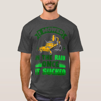 Funny Mowing Lawn Beer Vater Landscaping Mowed in T-Shirt