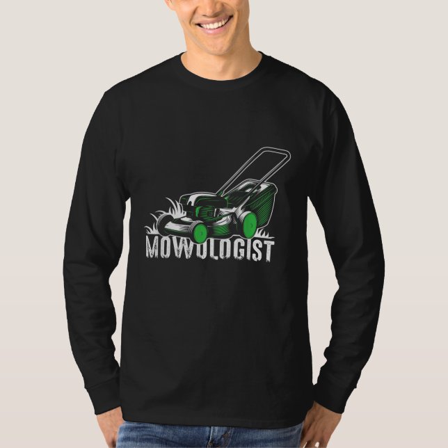 Funny Mowologist Vater Lawn Mowing Men Joke T-Shirt (Vorderseite)