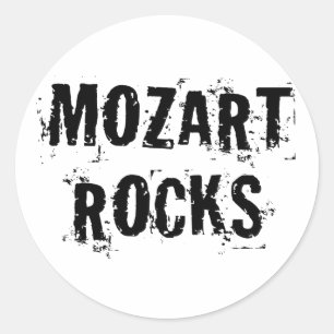 Funny Mozart Rocks Musikgeschenk Runder Aufkleber