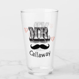 Funny Mr Mustache Name Glas