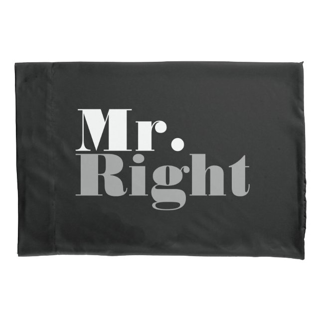 Funny Mr. right und mrs immer richtige Pillowcases Kissenbezug (Vorderseite)