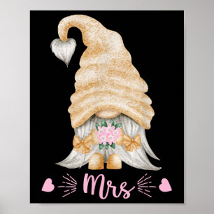 Funny Mrs. and Mr. Gnome Wedding T-Shirt - Niedlic Poster