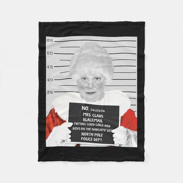 Funny Mrs. Claus Mugshot verhaftet Fleecedecke (Vorderseite)