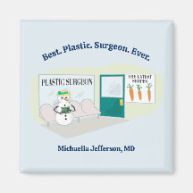 Funny Ms Frosty auf Cartoon eines plastischen Chir