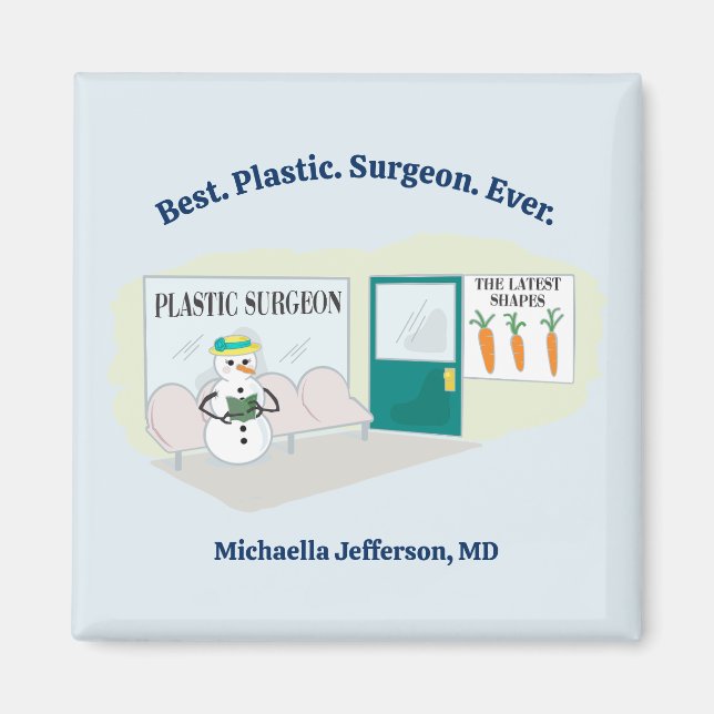 Funny Ms Frosty auf Cartoon eines plastischen Chir Magnet (Vorne)