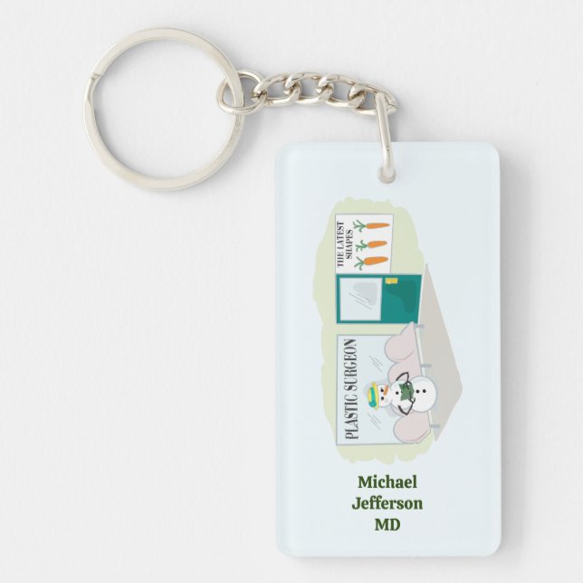 Funny Ms Frosty auf Cartoon eines plastischen Chir Schlüsselanhänger (Vorderseite)