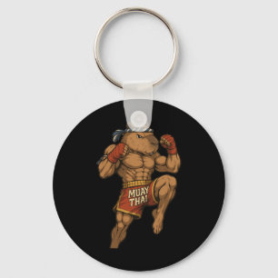 Funny Muay Thai Capybara Thai Boxing Martial Arts Schlüsselanhänger