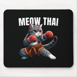 Funny Muay Thai Cat Meow Thai Boxing Martial Art K Mousepad