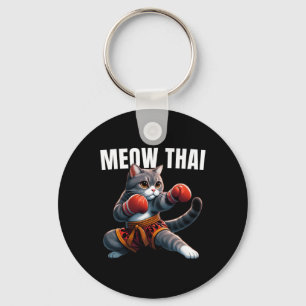 Funny Muay Thai Cat Meow Thai Boxing Martial Art K Schlüsselanhänger