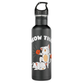 Funny Muay Thai Cats Thai Boxing Fighter Geschenk  Edelstahlflasche