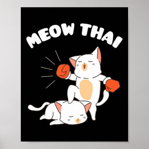 Funny Muay Thai Cats Thai Boxing Fighter Geschenk Poster