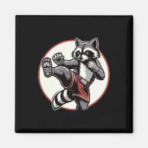 Funny Muay Thai Raccoon Thai Boxing Martial Arts Magnet