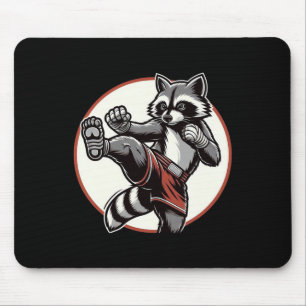 Funny Muay Thai Raccoon Thai Boxing Martial Arts Mousepad