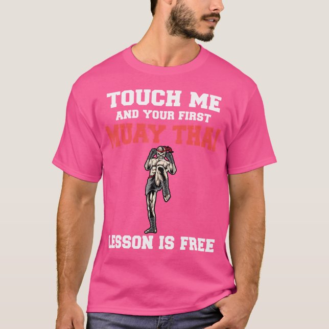 Funny Muay Thai Thai Boxing Kickboxing Skelett T-Shirt (Vorderseite)