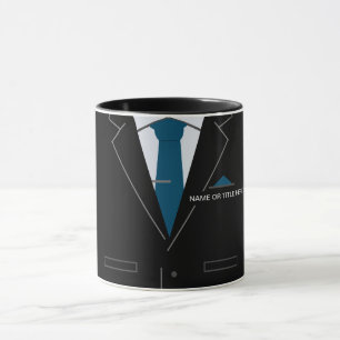 Funny Mug Business Black Anzug - Ihr Name /Titel Tasse