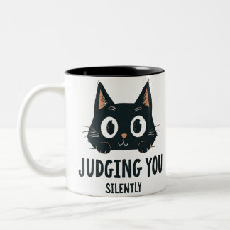 Funny mug Judgmental Cut Cat Cups Geschenk Zweifarbige Tasse
