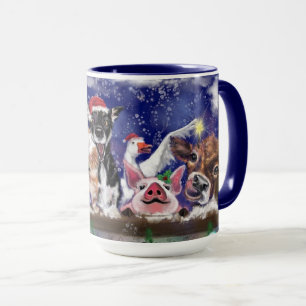 Funny Mug mit Happy Farm Animal Christmas Party Tasse