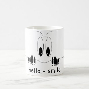 Funny Mug mit Neugier Augen - Lächeln Kaffeetasse