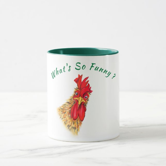 Funny Mug mit überraschendem Rooster - Benutzerdef Tasse (Zentrum)