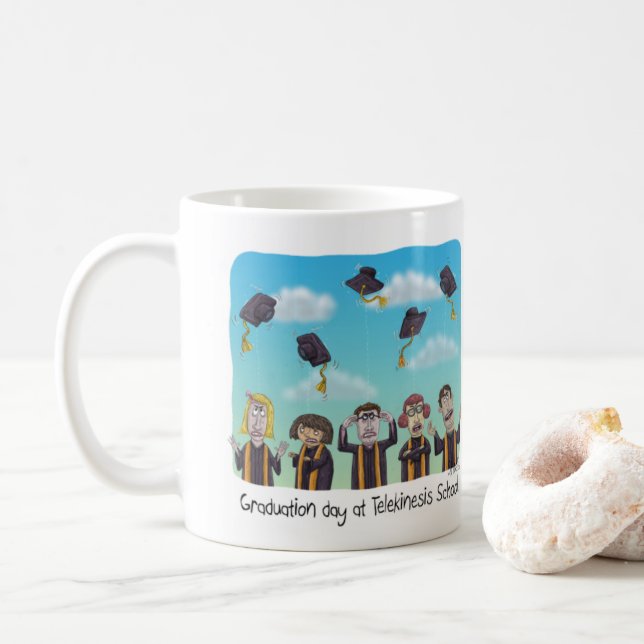 Funny Mug oder Graduates - Telekinesis School. Kaffeetasse (Mit Donut)