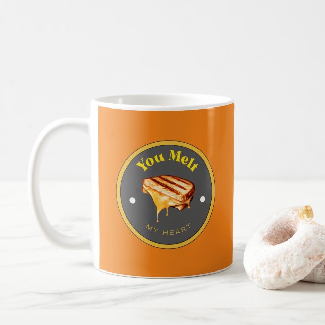 FUNNY ! Mug - Vous Fondez Mon Coeur - Fromage Gril (Avec donut)