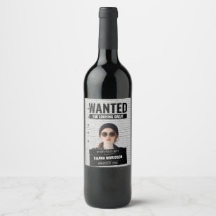 Funny Mugshot Gewollt Poster Individuelle Name & T Weinetikett