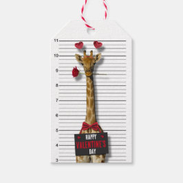Funny Mugshot Guilty Giraffe Happy Valentine's Day Geschenkanhänger