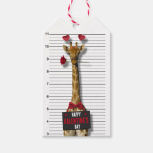 Funny Mugshot Guilty Giraffe Happy Valentine's Day Geschenkanhänger