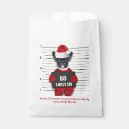 Funny Mugshot Weihnachten Bad Santa's Dog Geschenktütchen