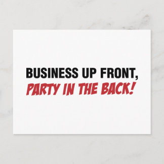 Funny Mullet Qoute, Business und Party Einladungspostkarte