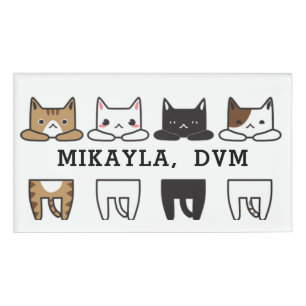 Funny Multicolor Cat Frame Namenschild