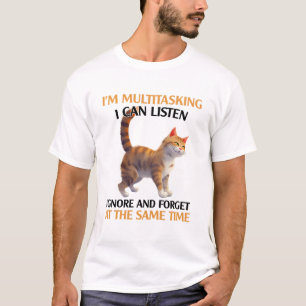 Funny Multitasking Cat T-Shirt