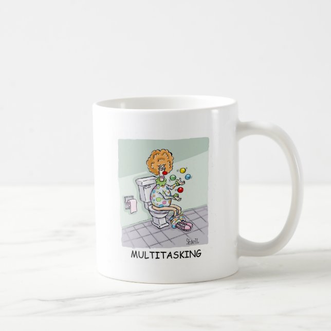 Funny Multitasking Juggling Clown Kaffeetasse (Rechts)