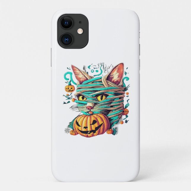 Funny Mummy Cat Halloween Case-Mate iPhone Hülle (Rückseite)