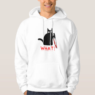 Funny Murderous Black Cat Was ? Haltemesser T-S Hoodie