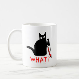Funny Murderous Cat Holding Knife Black Cat was? Kaffeetasse
