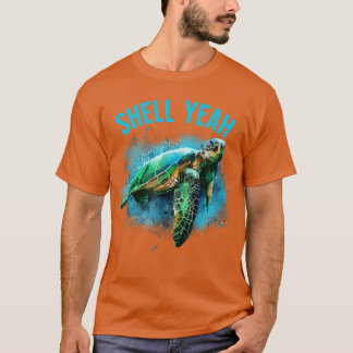 Funny Muschel Yeah Ferien Beach Sea Turtle1 T-Shirt