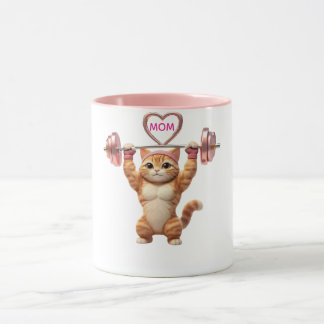 Funny Muscular Cat Mother's Day Gym Mom Coffee Mug Tasse