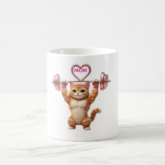 Funny Muscular Cat Mother's Day Gym Mom Coffee Mug Verwandlungstasse