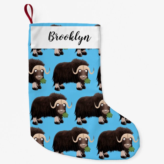 Funny muse ox Cartoon Illustration Kleiner Weihnachtsstrumpf (Vorderseite)