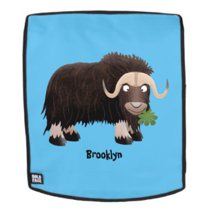 Funny muse ox Cartoon Illustration Rucksack