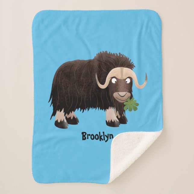 Funny muse ox Cartoon Illustration Sherpadecke (Vorderseite)