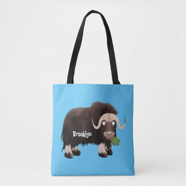Funny muse ox Cartoon Illustration Tasche (Vorderseite)