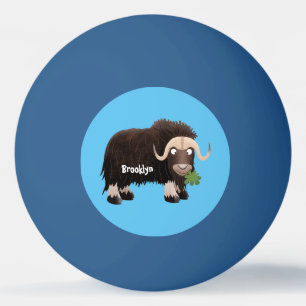 Funny muse ox Cartoon Illustration Tischtennisball