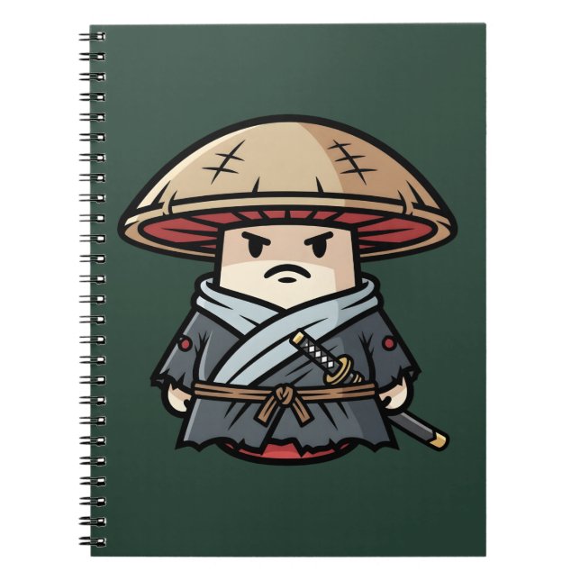 Funny Mushroom Ronin Wandering Samurai Illustratio Notizblock (Vorderseite)