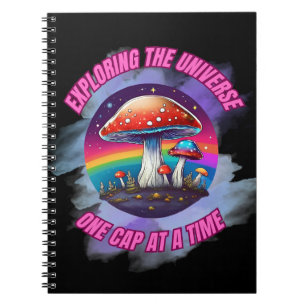 Funny mushroom slogan notebook notizblock