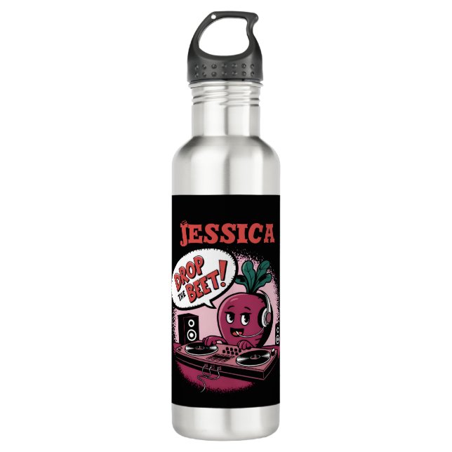 Funny Music Drop The Beet Edelstahlflasche (Vorderseite)
