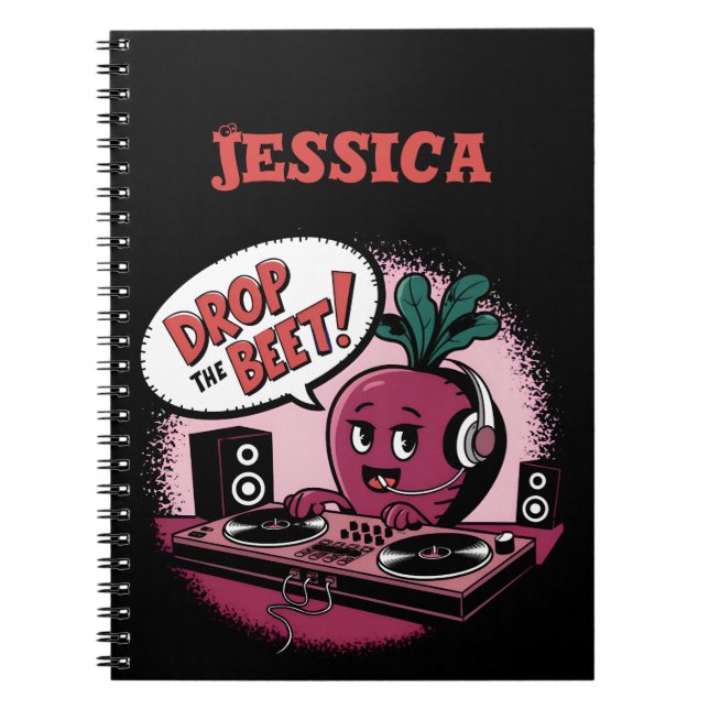 Funny Music Drop The Beet Notizblock (Vorderseite)