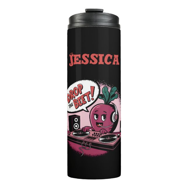 Funny Music Drop The Beet Thermosbecher (Vorderseite)